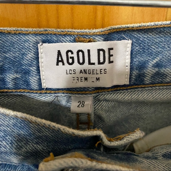 Agolde Riley High Rise Straight Cropped Jean Size 28 - Picture 5 of 5